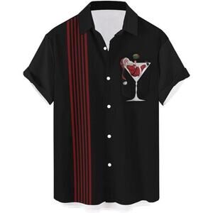 Men’s Funky Holiday Shirt – Halloween/Christmas Short Sleeve Button Down